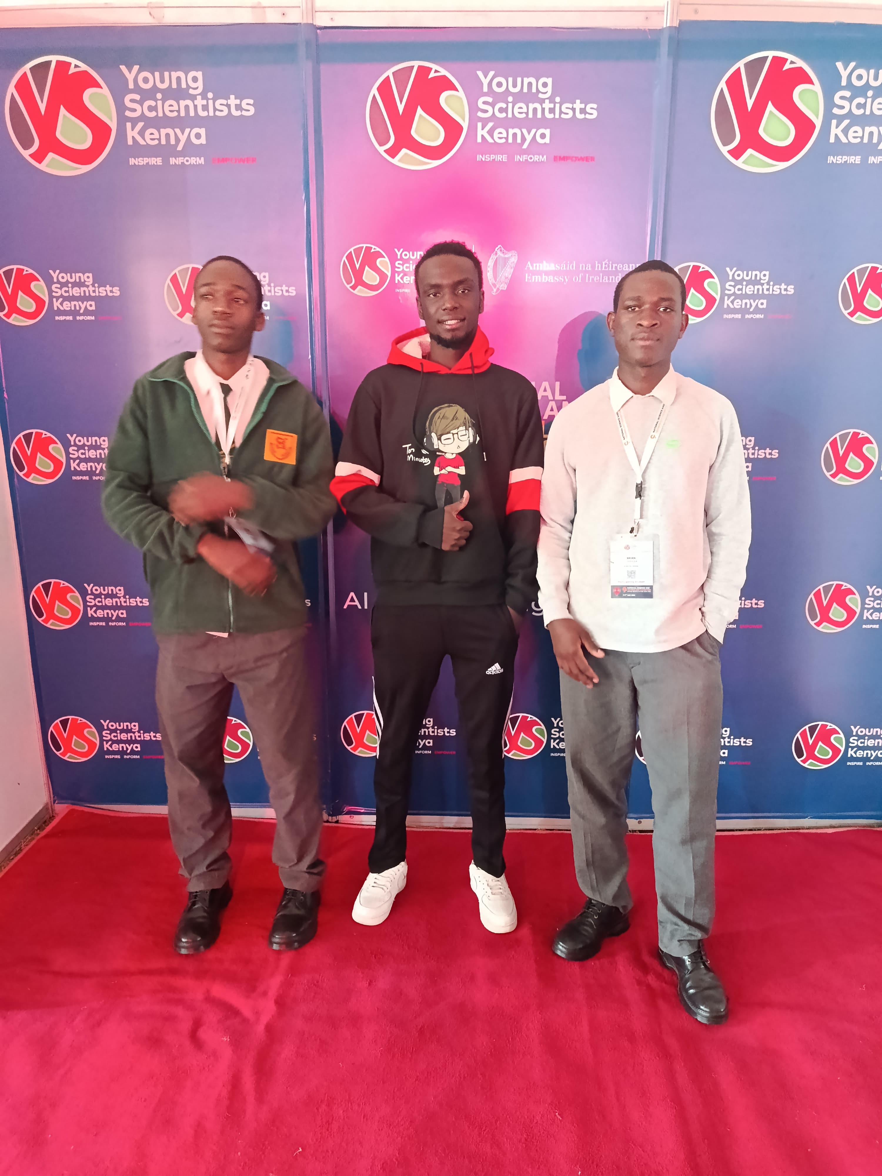 Young Scientists Kenya National Exhibition presentation with Kassim and mentored students