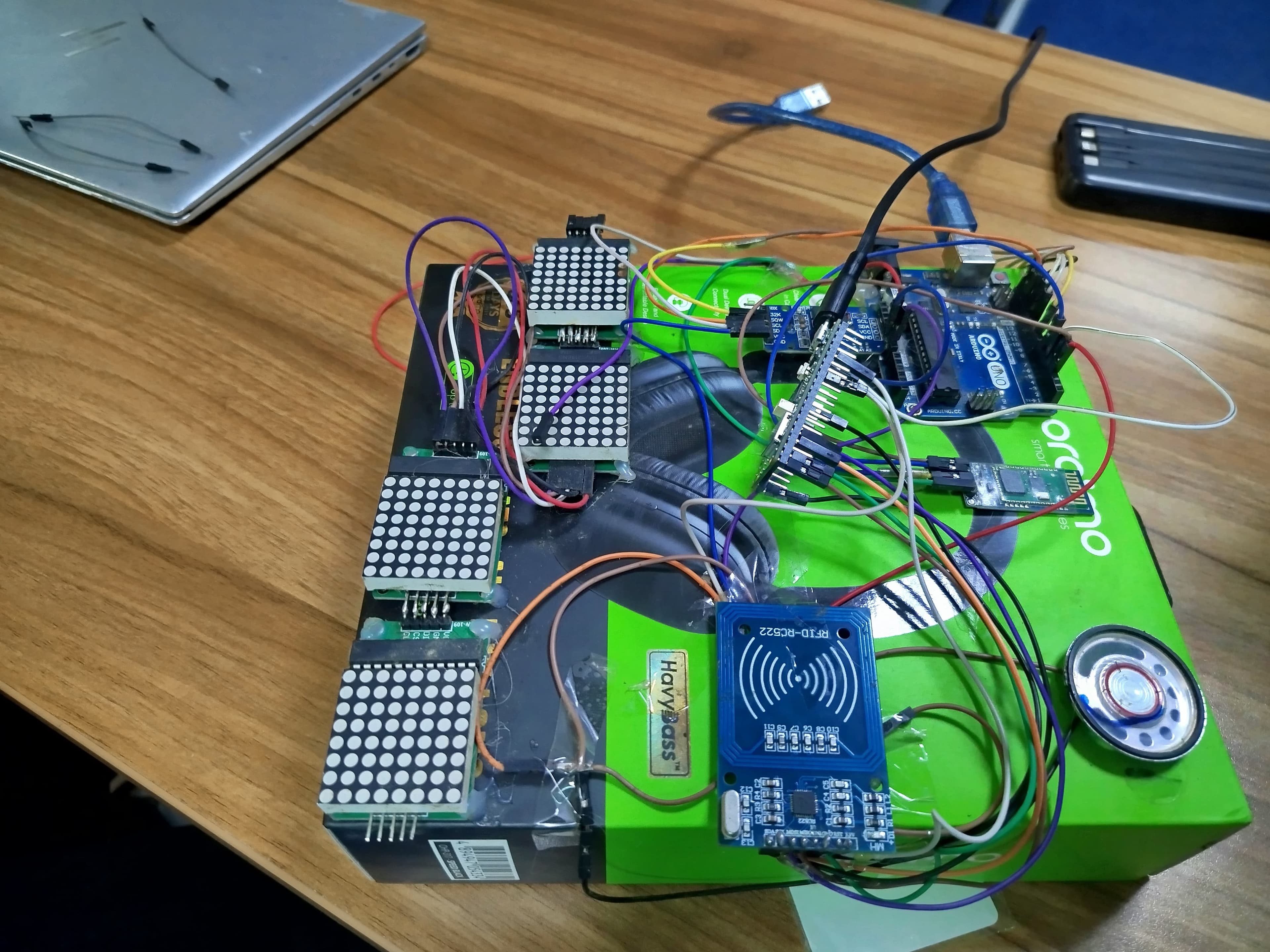 Full RFID terminal hardware assembly on bench